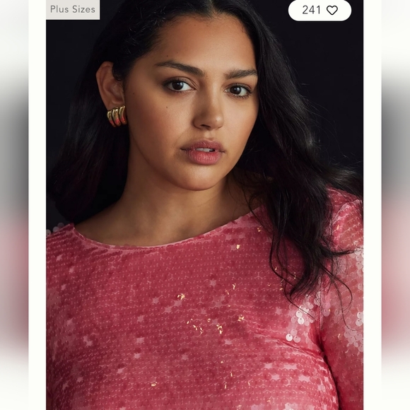 By Anthropologie Sequin Drape-Back Mini Dress Size 18W NWT - Picture 4 of 4